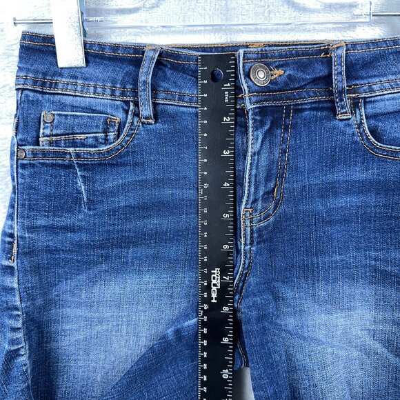 Eighty Two Women's Cut Off Shorts Low Rise Denim Stretch Dark Blue Womens Size 3 - Picture 5 of 10